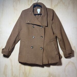 H&M Women’s Double-Breasted Peacoat‎ – Brown – Size 14